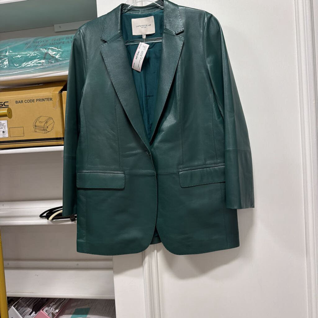 Green Leather Blazer