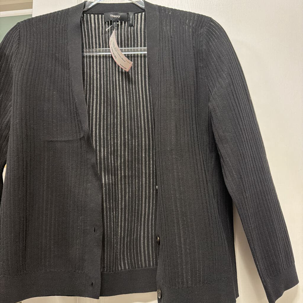 Black Cotton Blend Cardigan