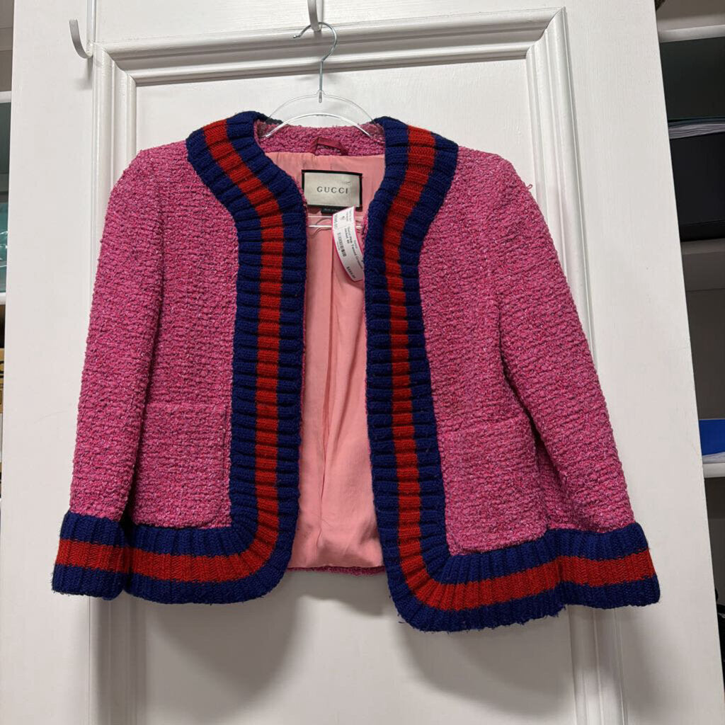 Pink Tweed Cropped Jacket