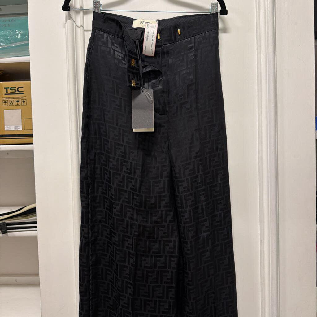 Black Silk FF Pants