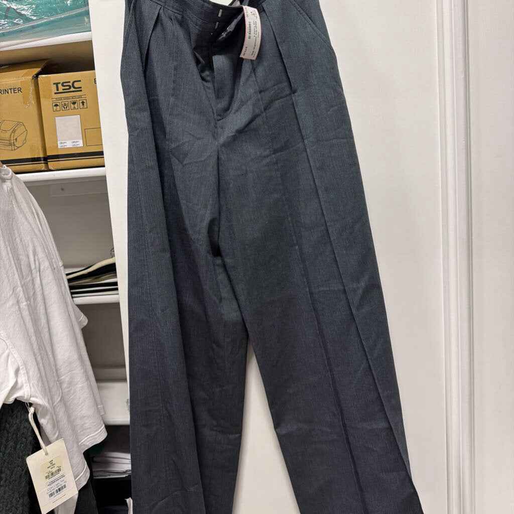 Gray Cotton/Poly Wide Leg Trouser