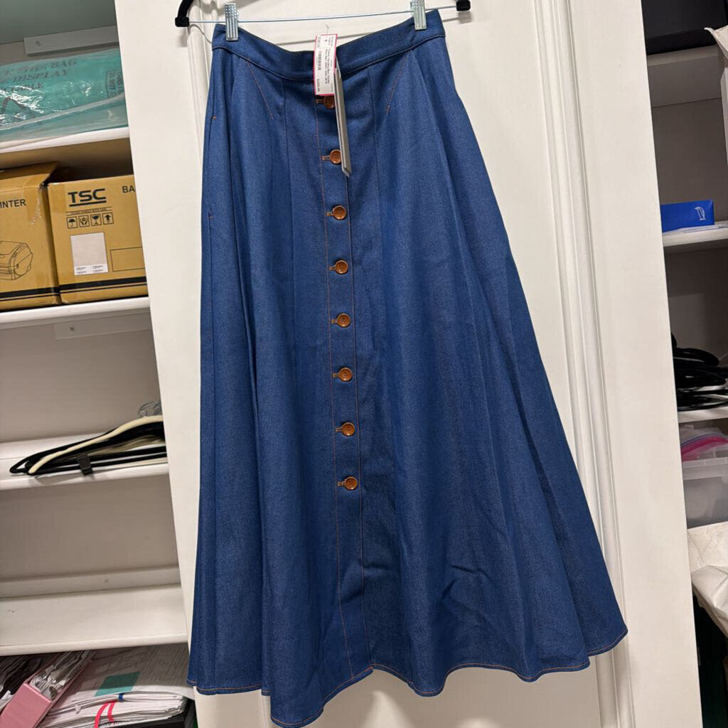 Blue Denim Maxi Skirt (NWT 645)