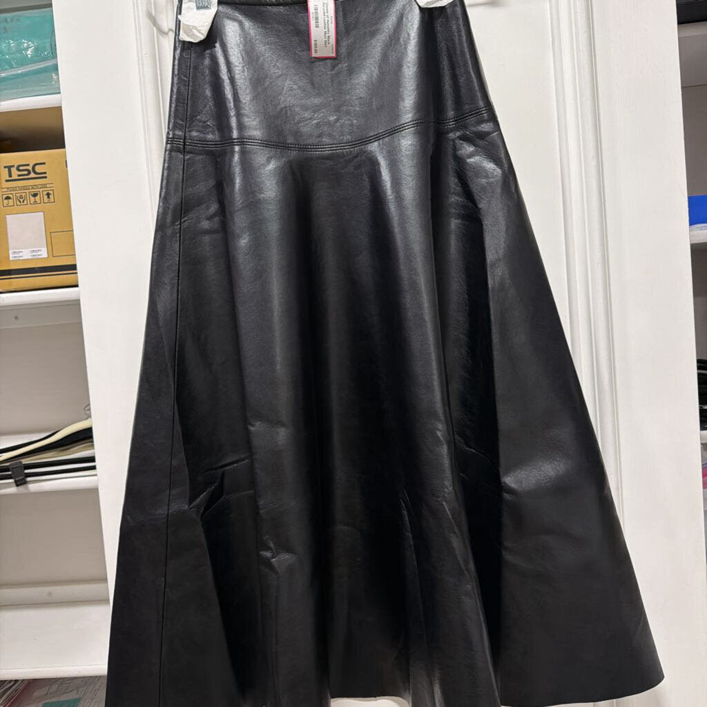 Black Recycled Leather Maxi Skirt (NWT)