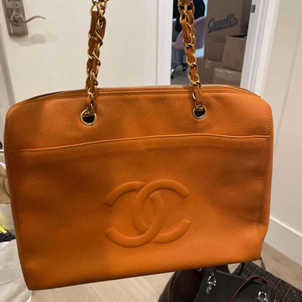 Orange Caviar Vintage Shoulder Bag