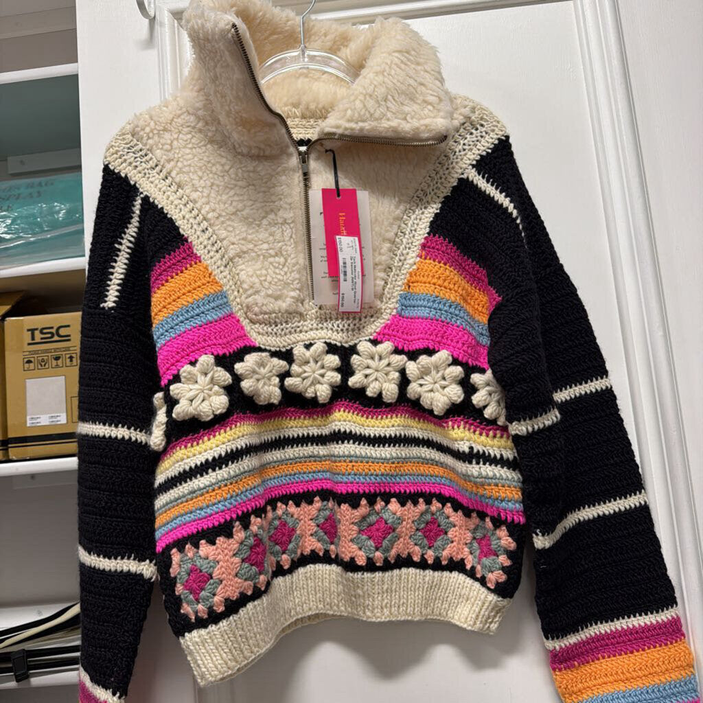 Multicolor Wool Quarter-Zip Sweater (NWT)