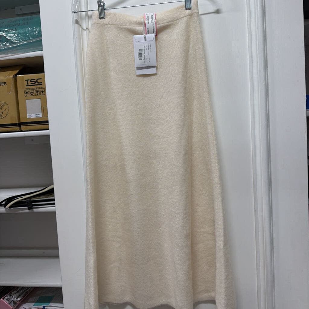 White Cashmere Midi Skirt (NWT)