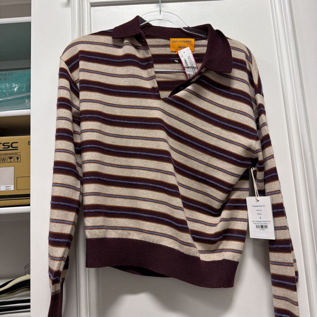 Burgundy Stripe Cashmere Sweater (NWT)