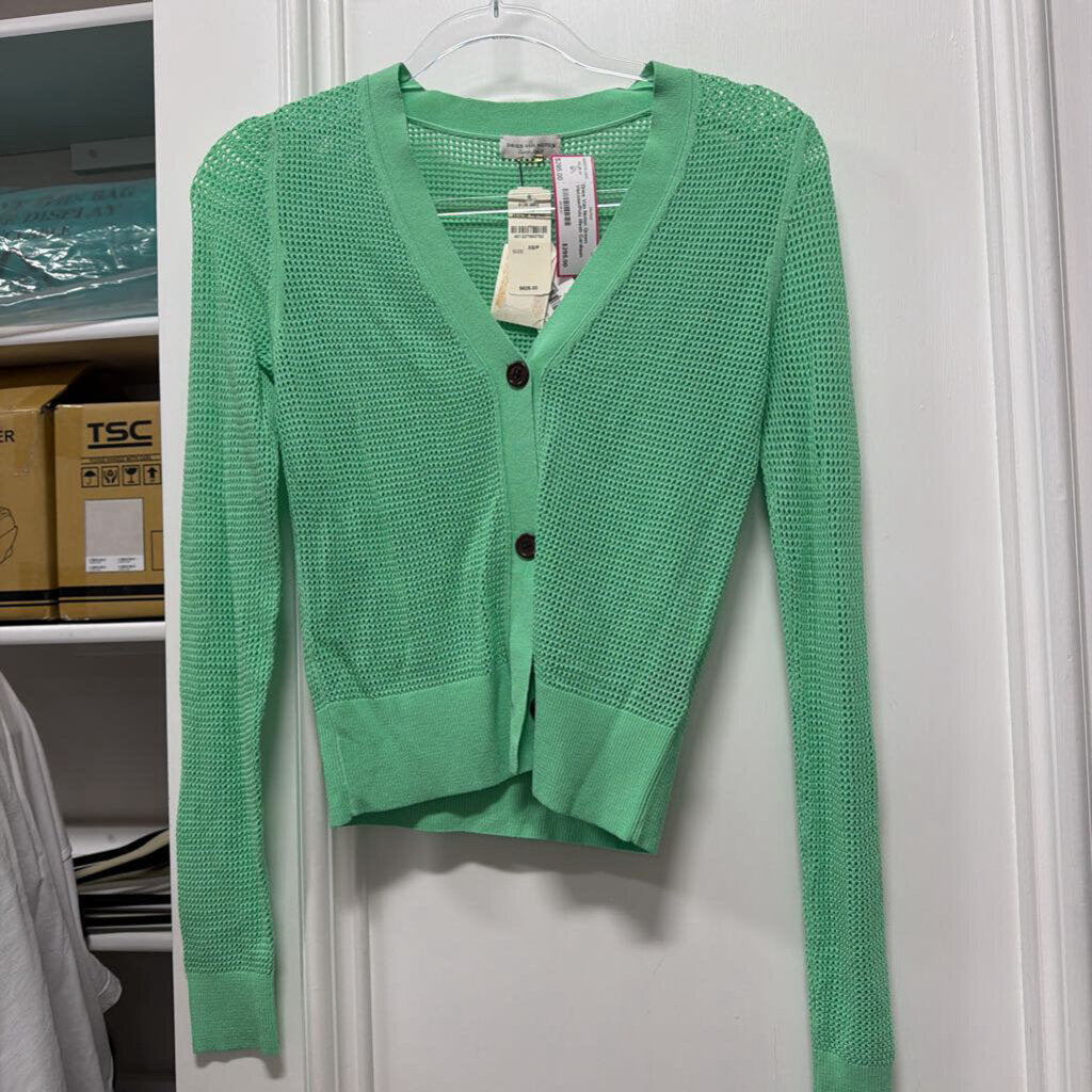 Green Viscose/Poly Mesh Cardigan (NWT)