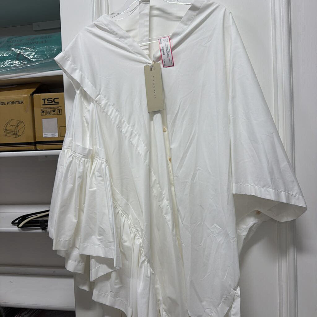 White Cotton Shirt Dress (NWT 830)