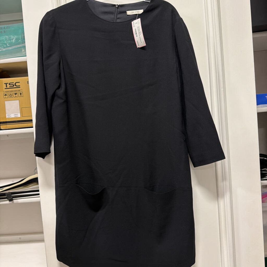 Black Acetate/Viscose LS Dress