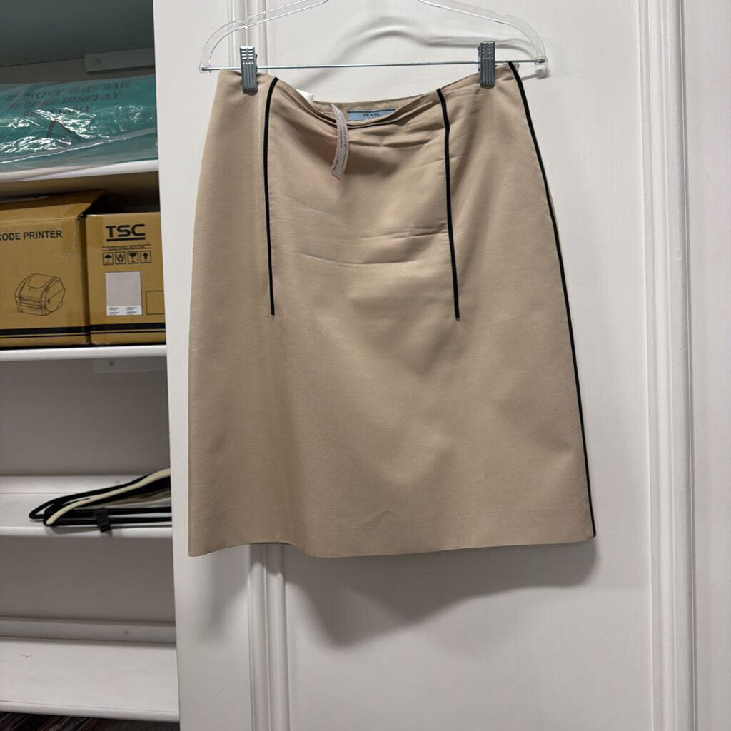 2015 Beige Wool/Silk Pencil Skirt