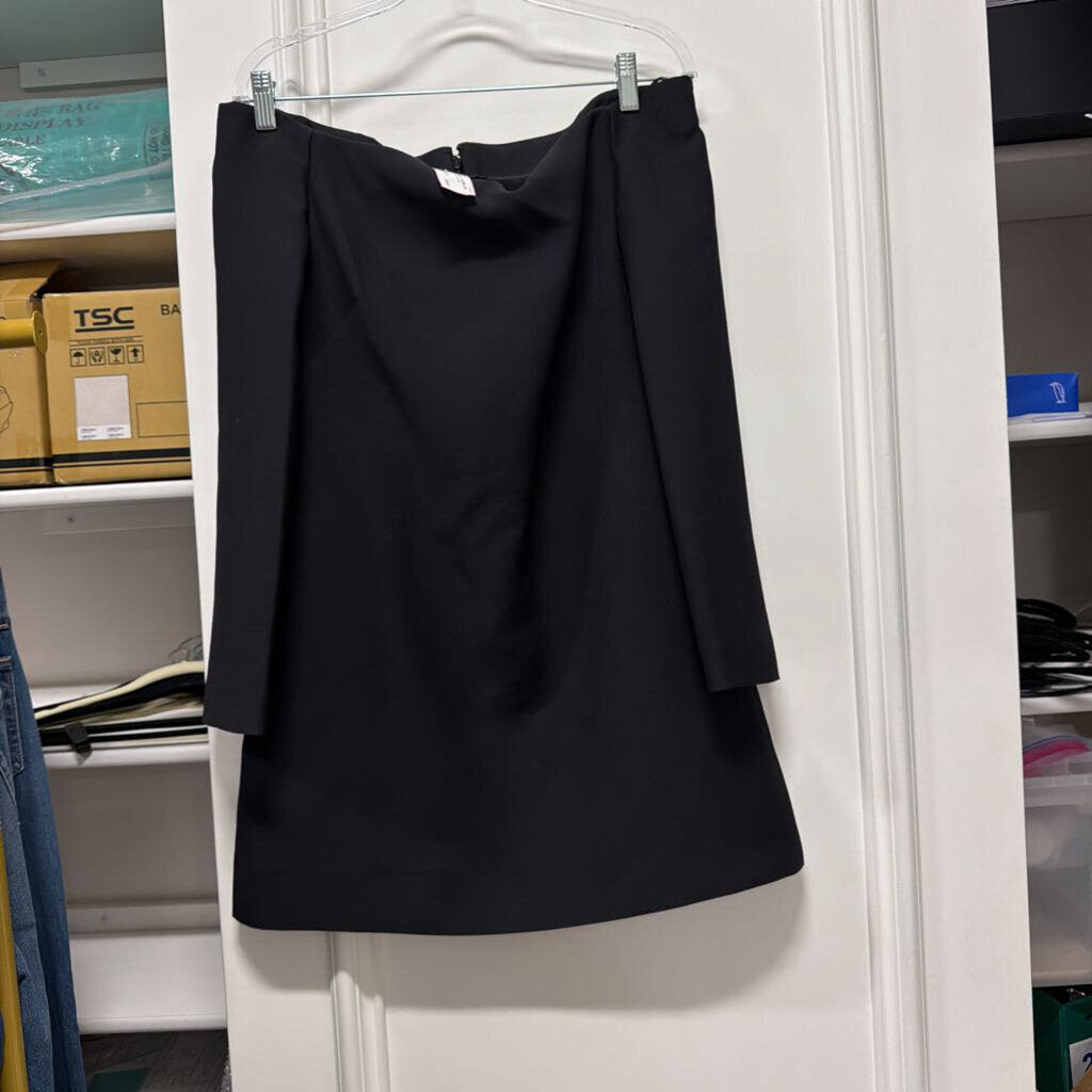 Black Wool/Silk Off-Shoulder Mini Dress