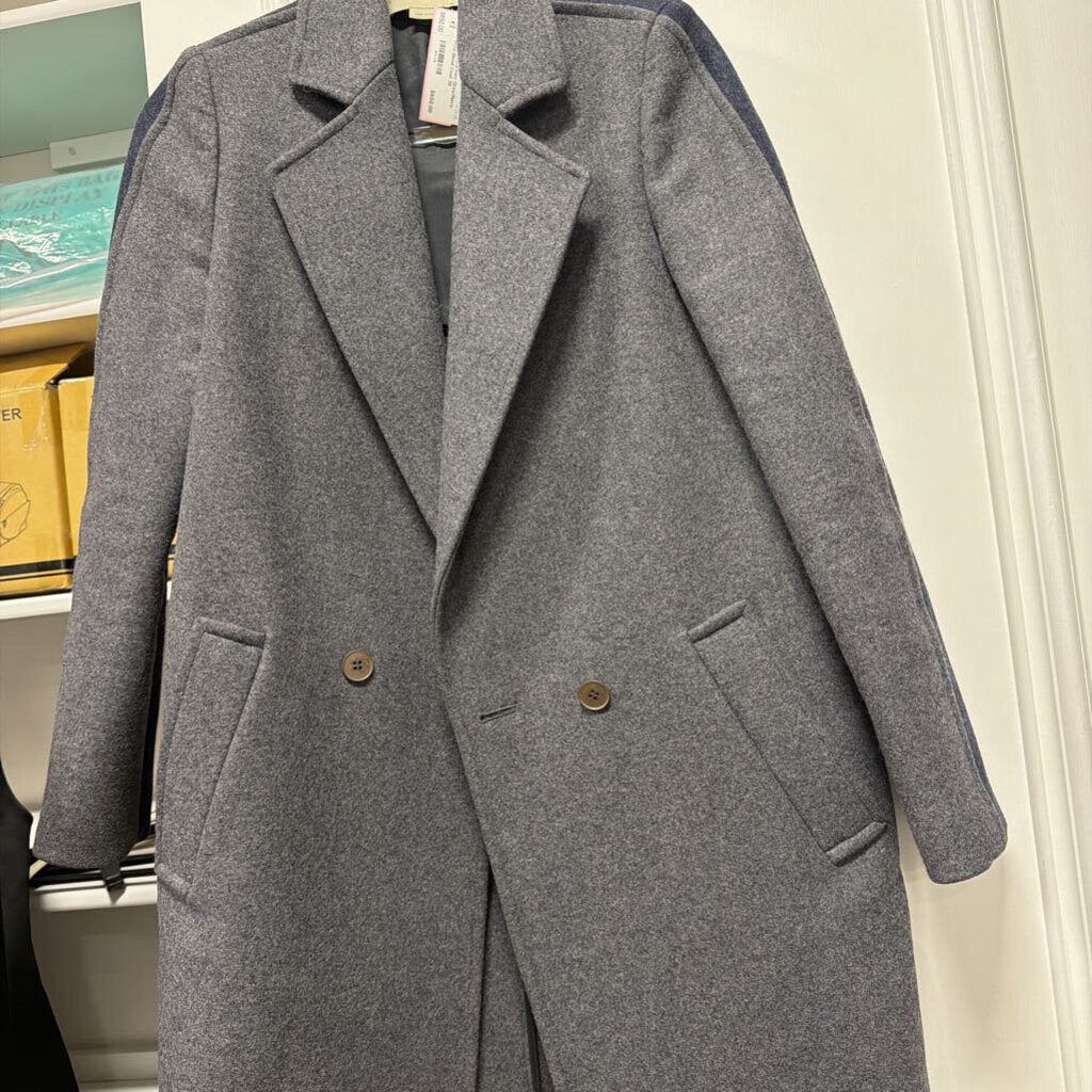 Grey/Navy Wool Blend Coat