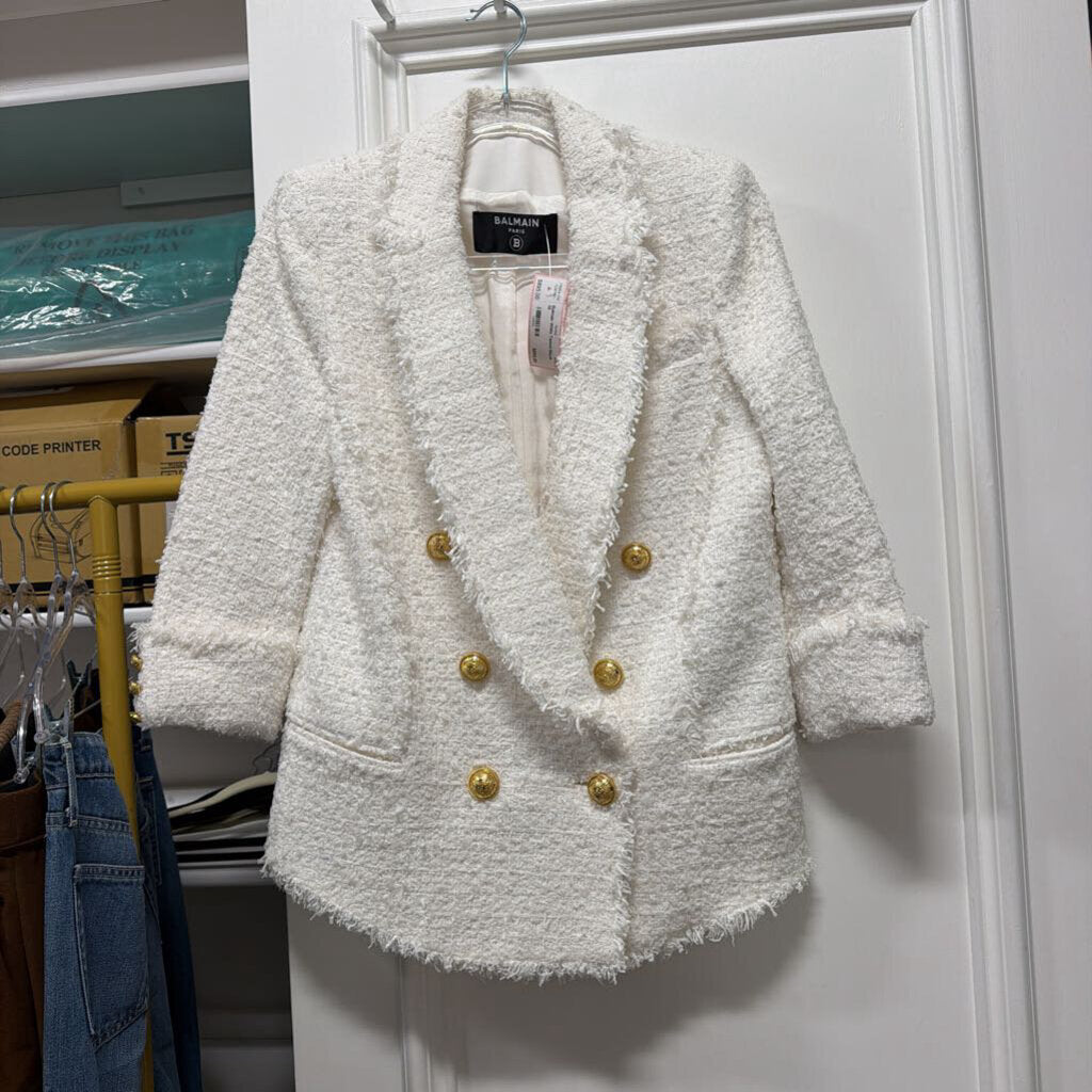 White Tweed Blazer