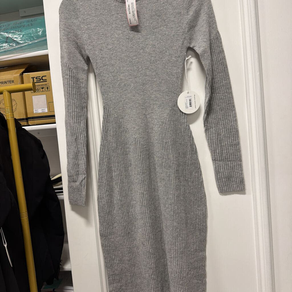 Grey Wool/Nylon Knit Maxi Dress (NWT295)