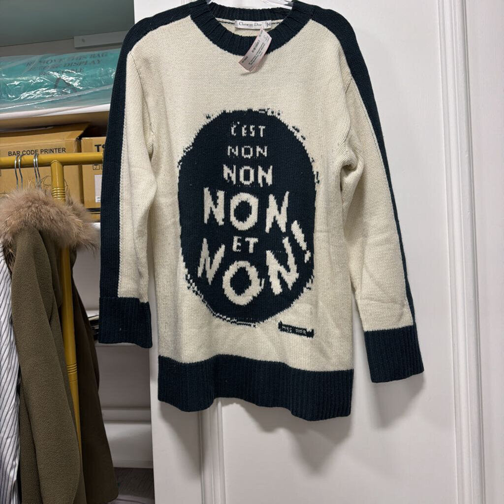 Cream/Green Wool/Cashmere Sweater