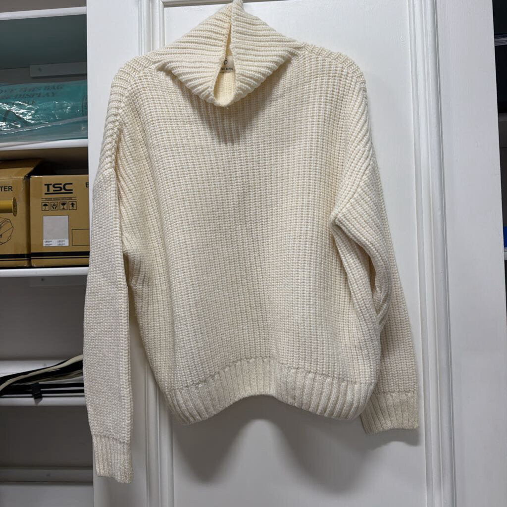 Cream Alpaca Wool Blend Turtleneck