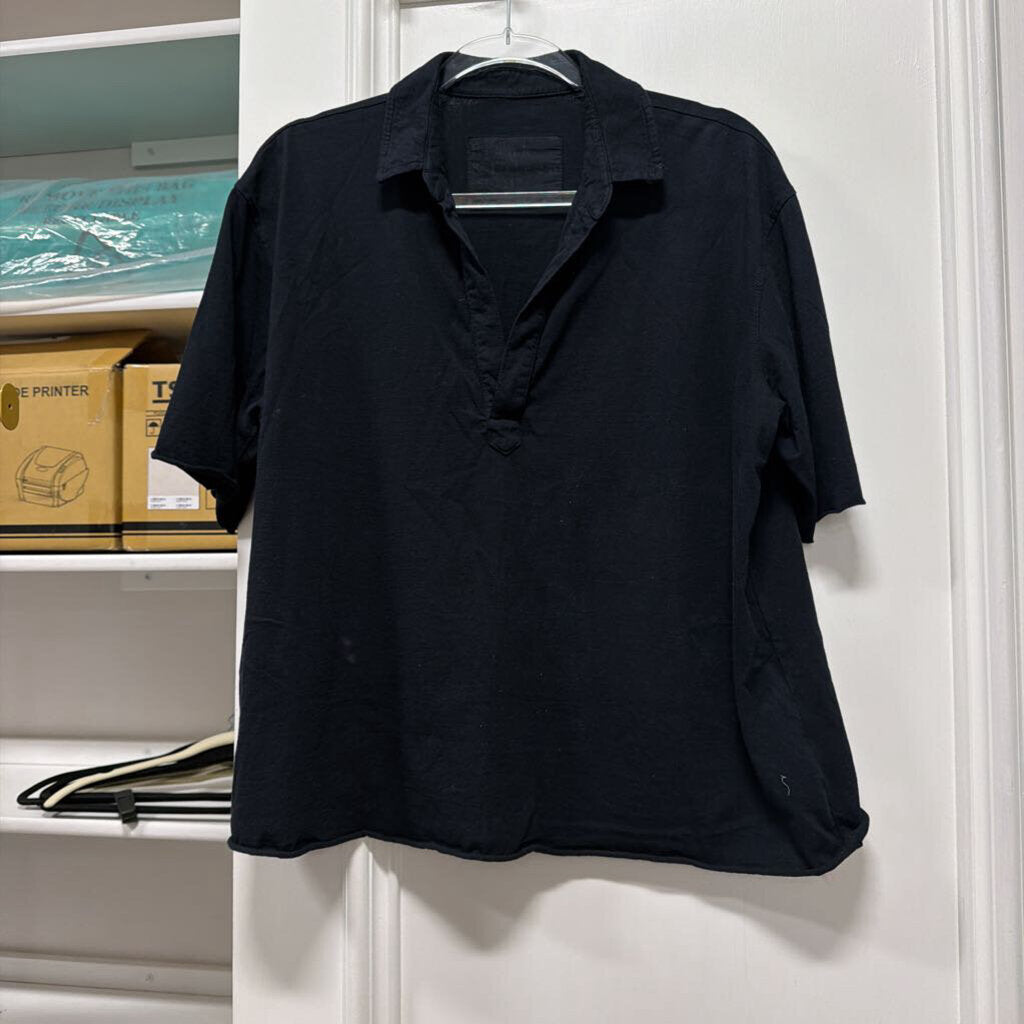 Black Cotton SS Top