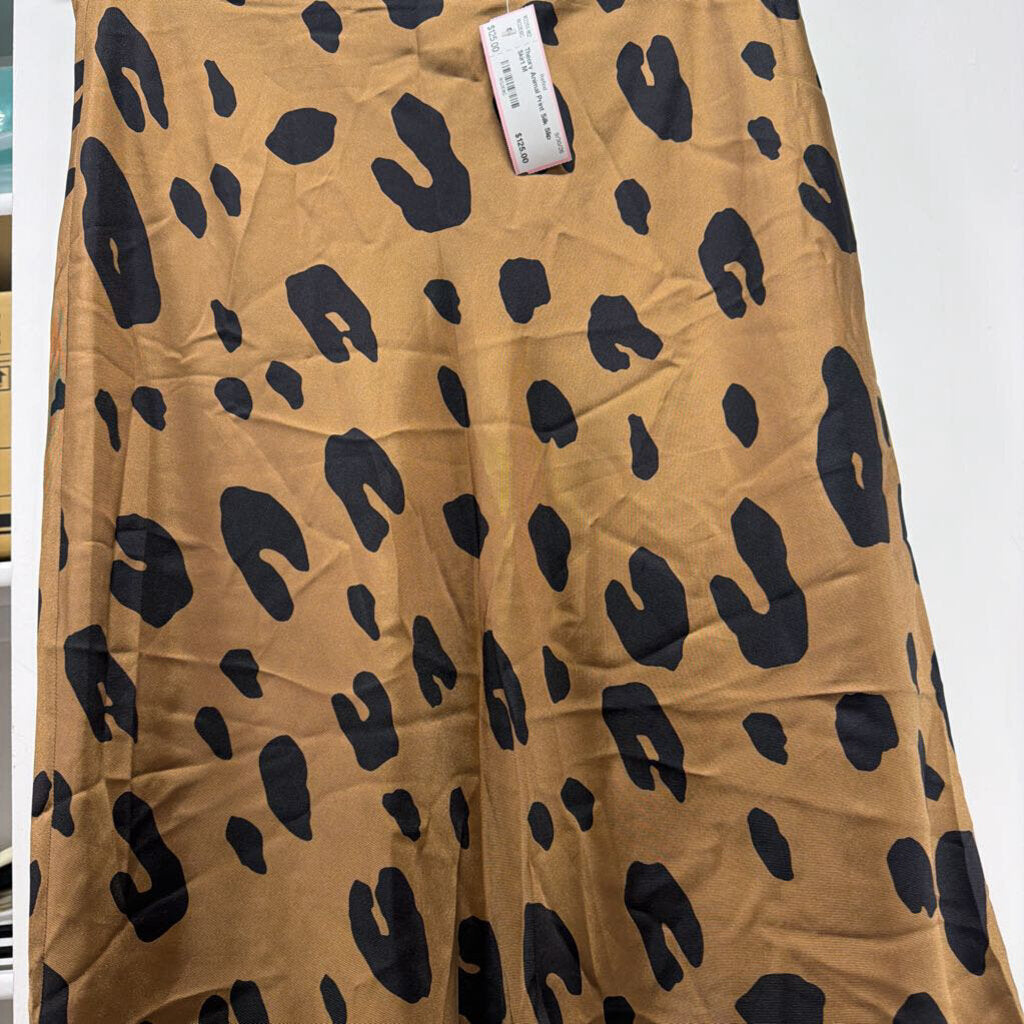 Animal Print Silk Slip Skirt