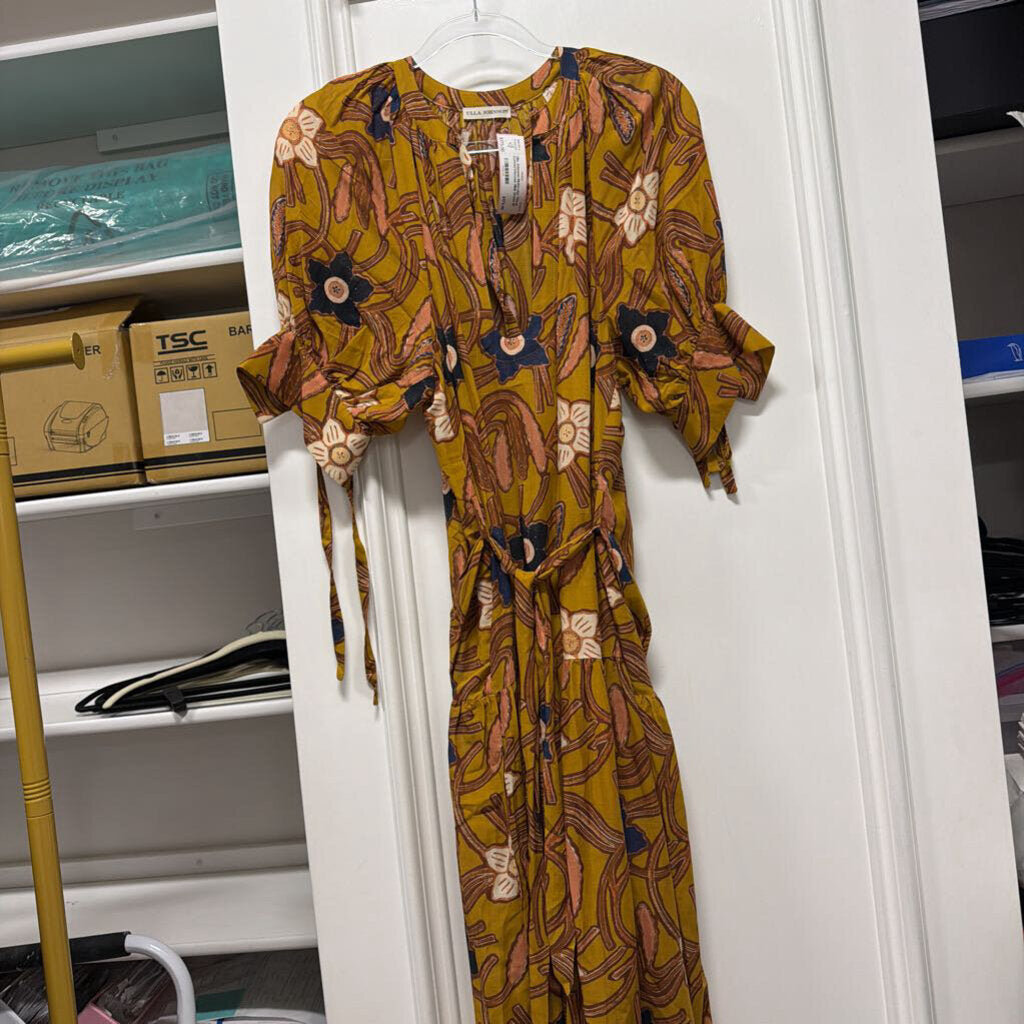 Multicolor Floral Cotton/Viscose Midi Dress