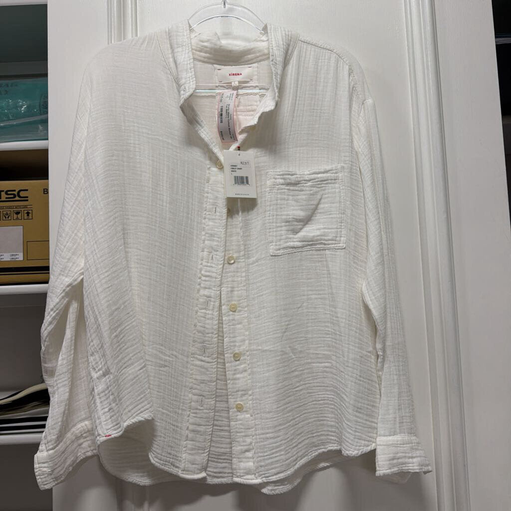 White Cotton Button Up Top (NWT)