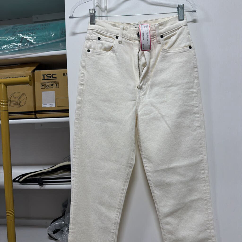 White High Rise Slim Jean