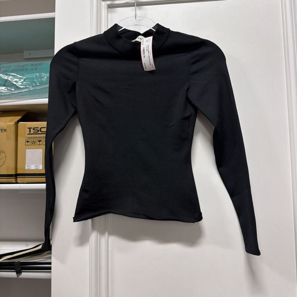 Black Silk/Polyamide Top