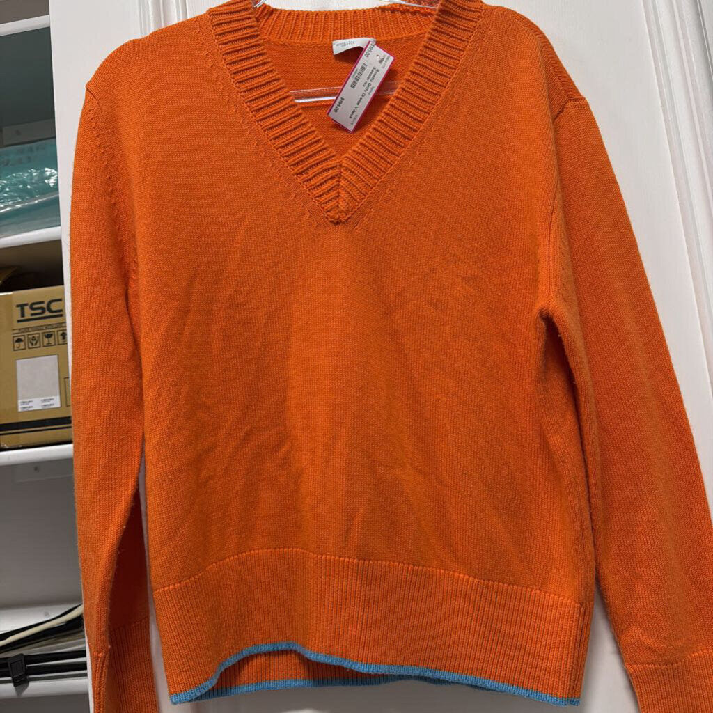 Orange V-Neck Sweater