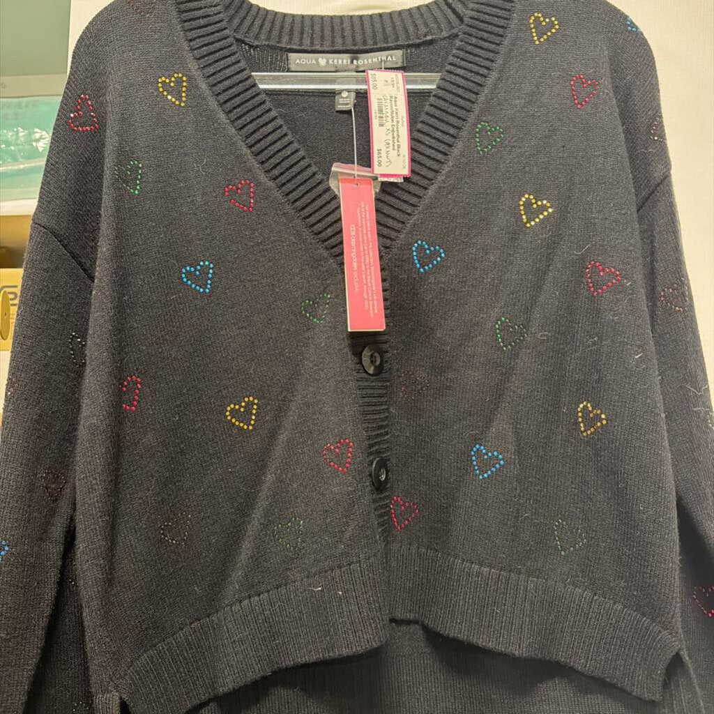 Black Rayon/Nylon Embellished Cardigan (NWT 98)