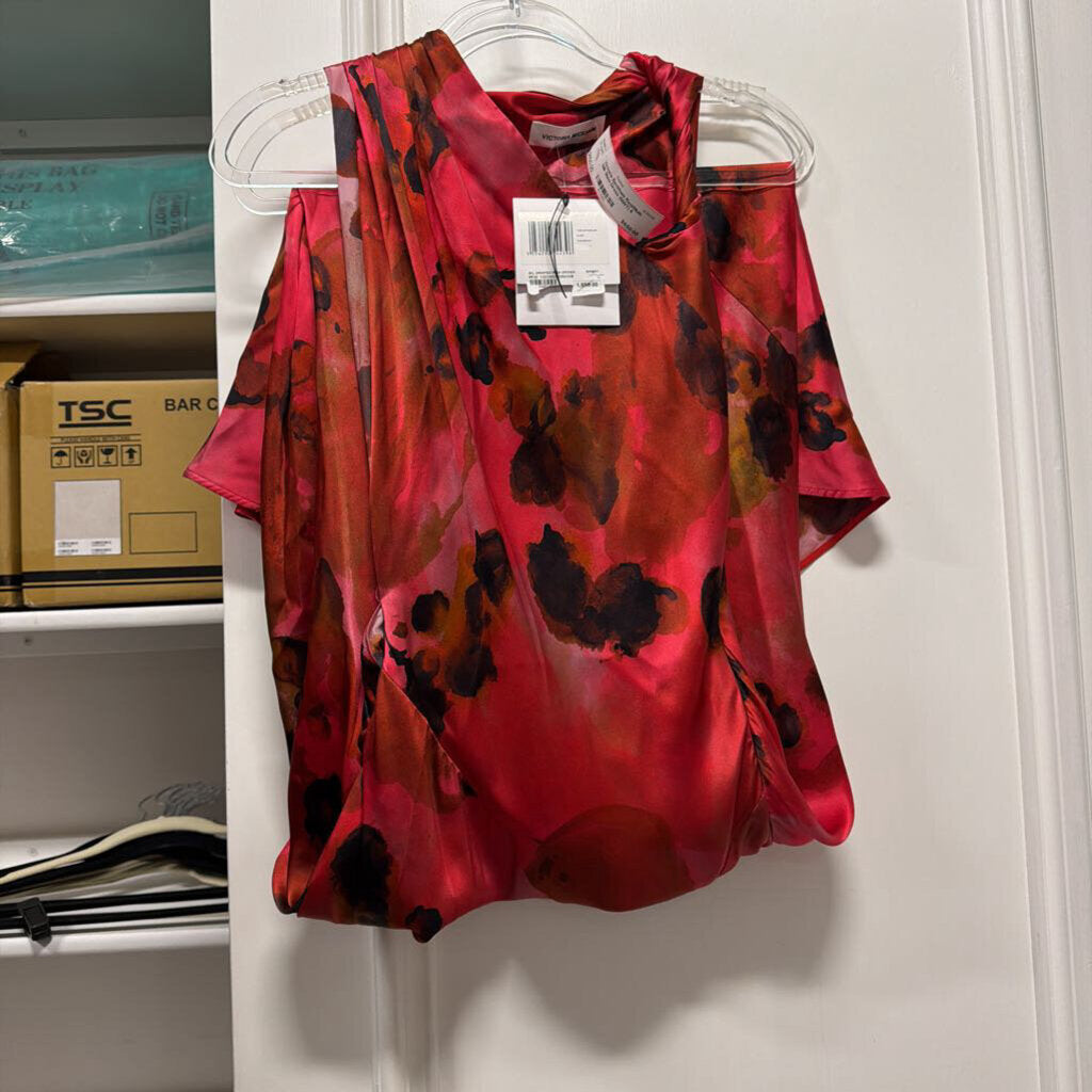 Red/Multi Silk Maxi Dress (NWT)