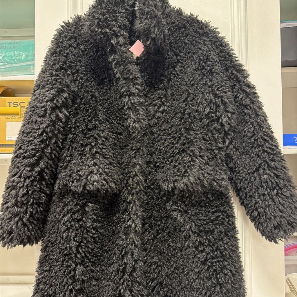 Black Poly Sherpa Coat (NWT 595)