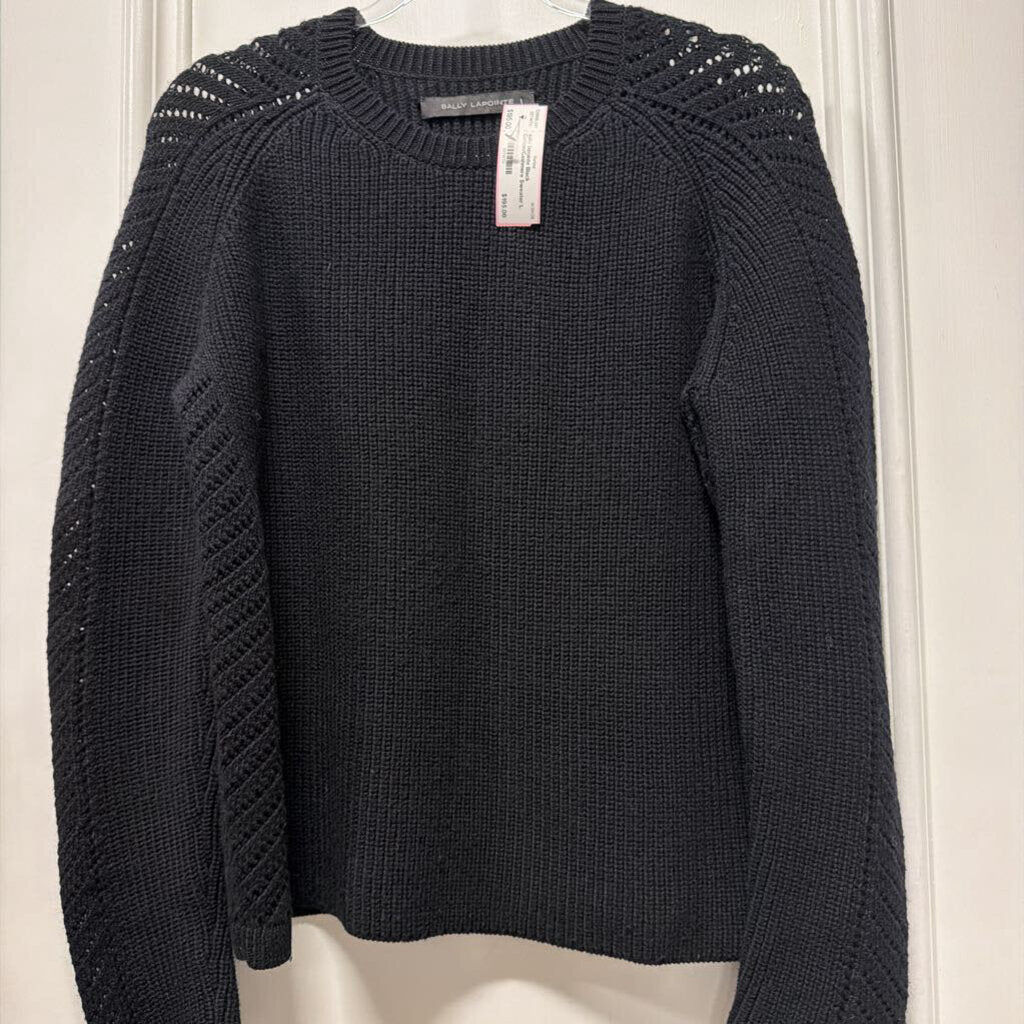 Black Cotton/Cashmere Sweater