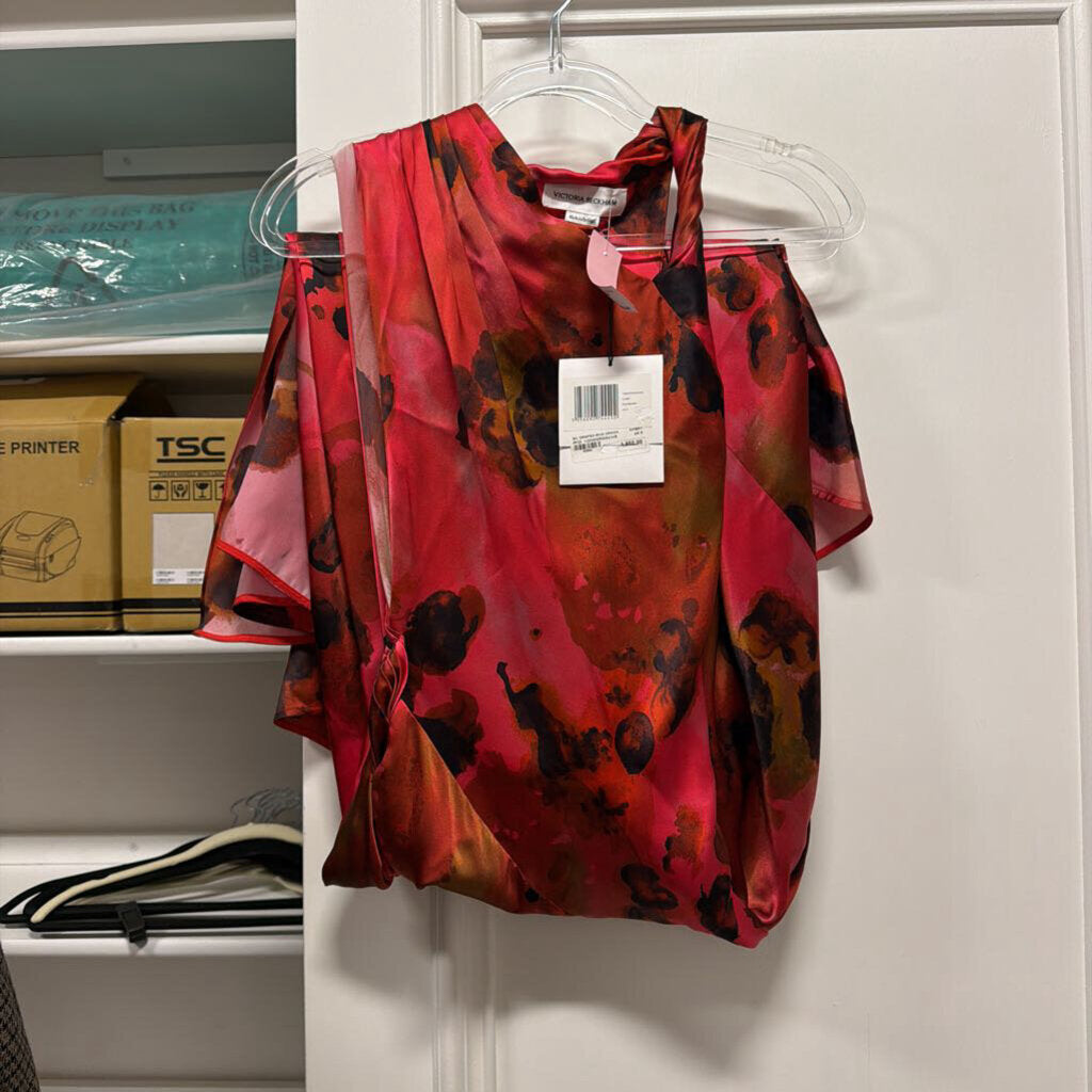 Red/Multi Silk Maxi Dress (NWT)