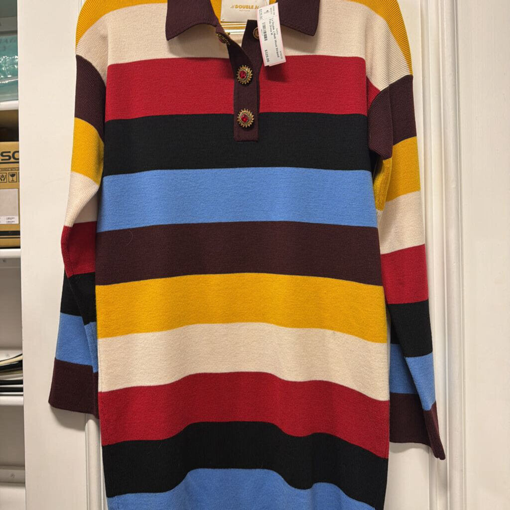 Multi Wool Striped Polo Dress