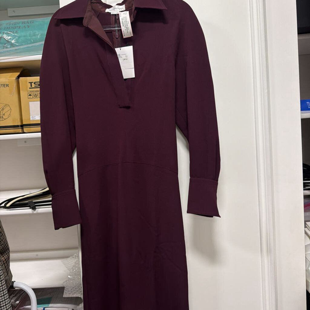 Plum Viscose/Acetate Midi Dress (NWT $2298)
