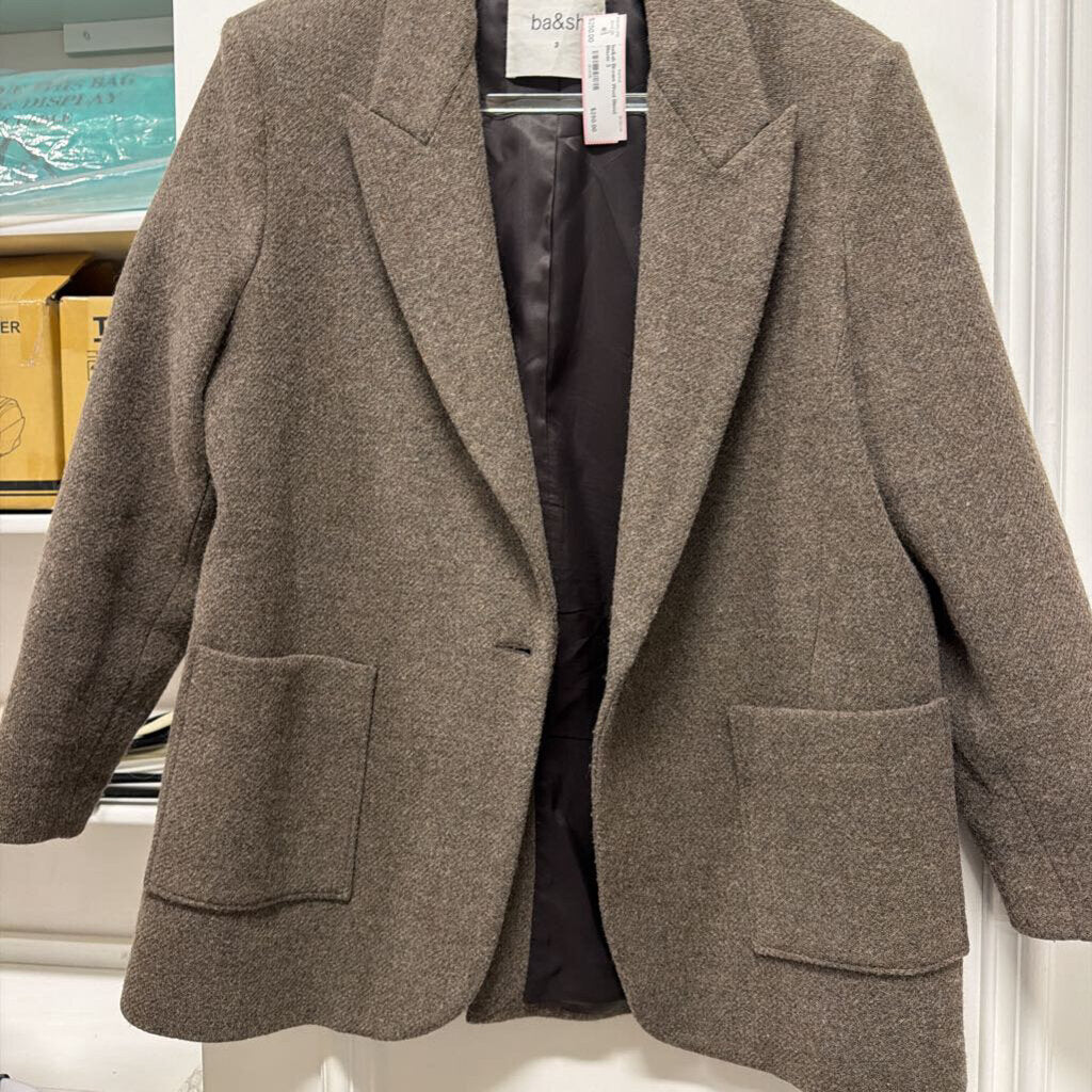 Brown Wool Blend Blazer