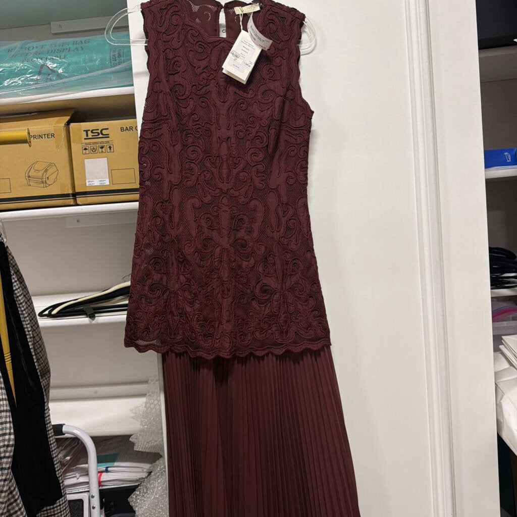 Burgundy Silk Midi Dress (NWT $1700)