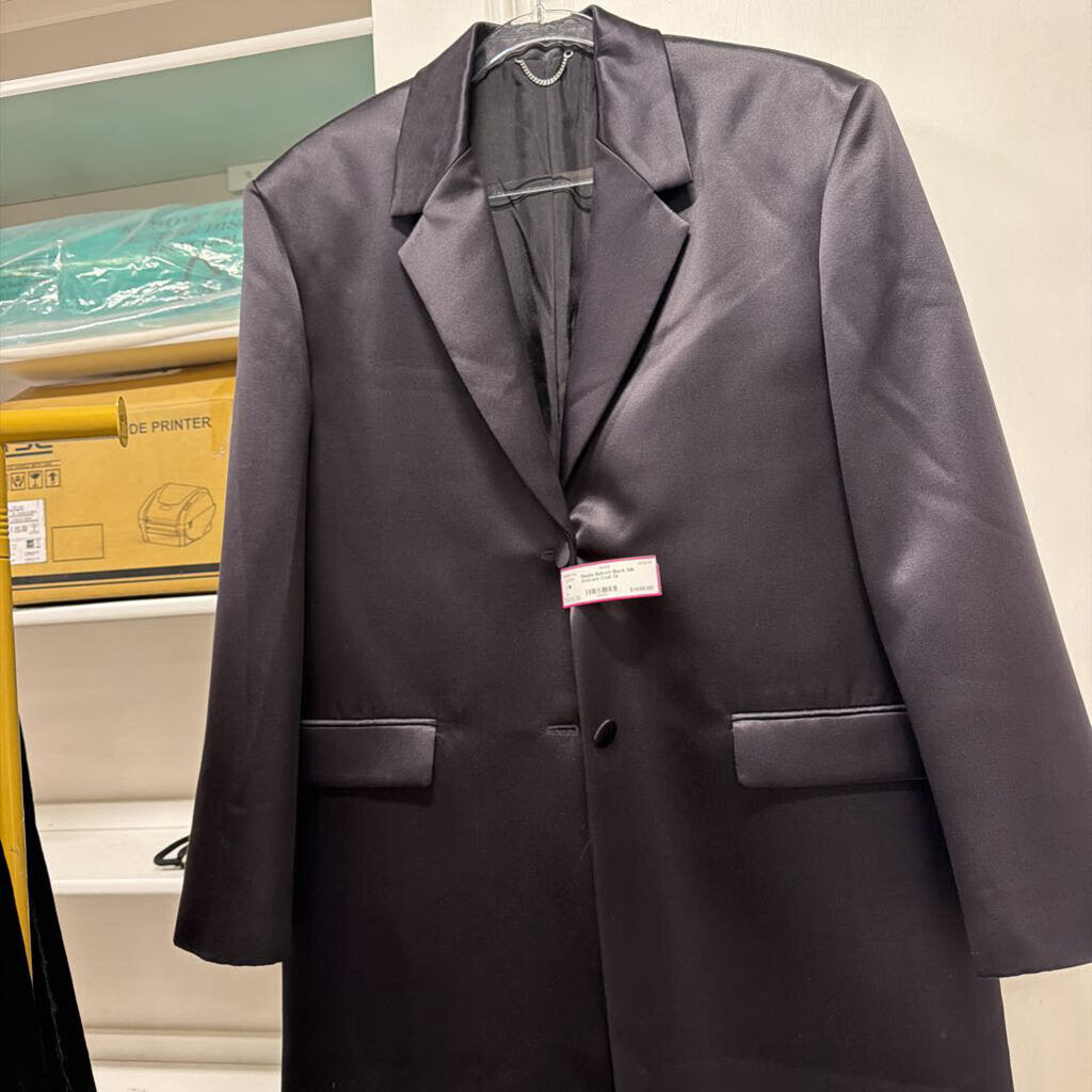 Black Silk Oversize Coat