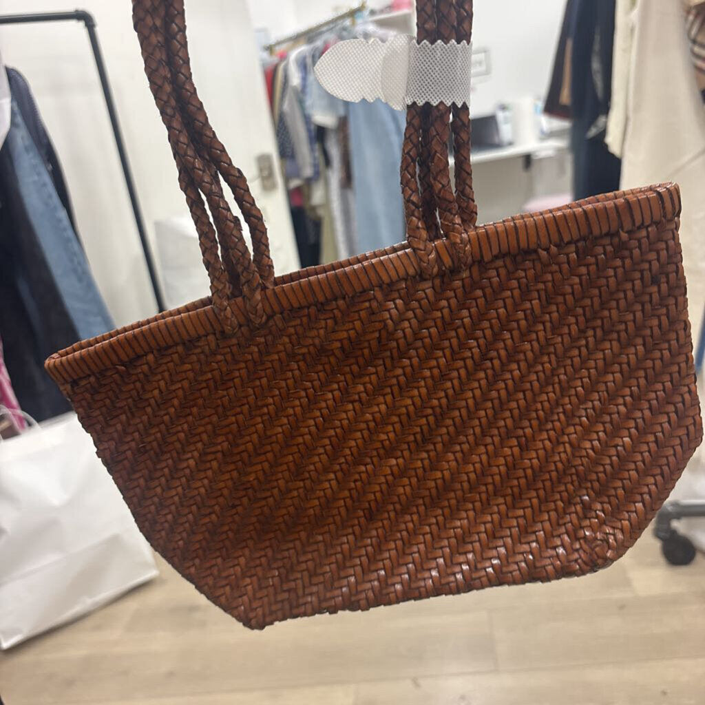 Brown Woven Mini Tote