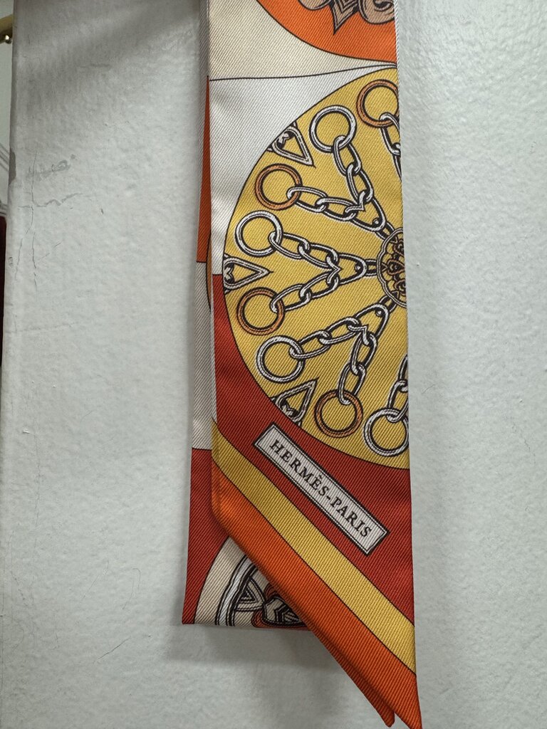 Orange/Cream "Effet Kaleidoscope" Twilly