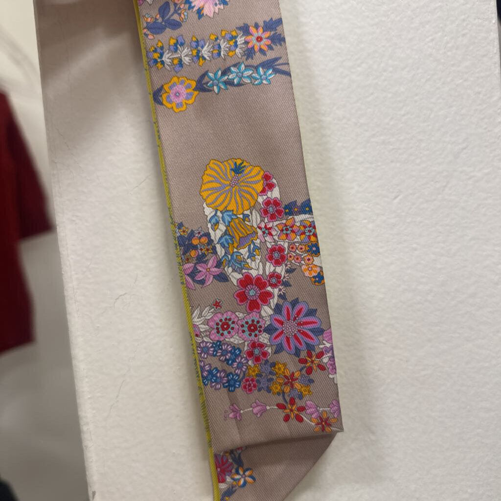 Taupe/Yellow "Brides de Gala en Fleurs" Twilly