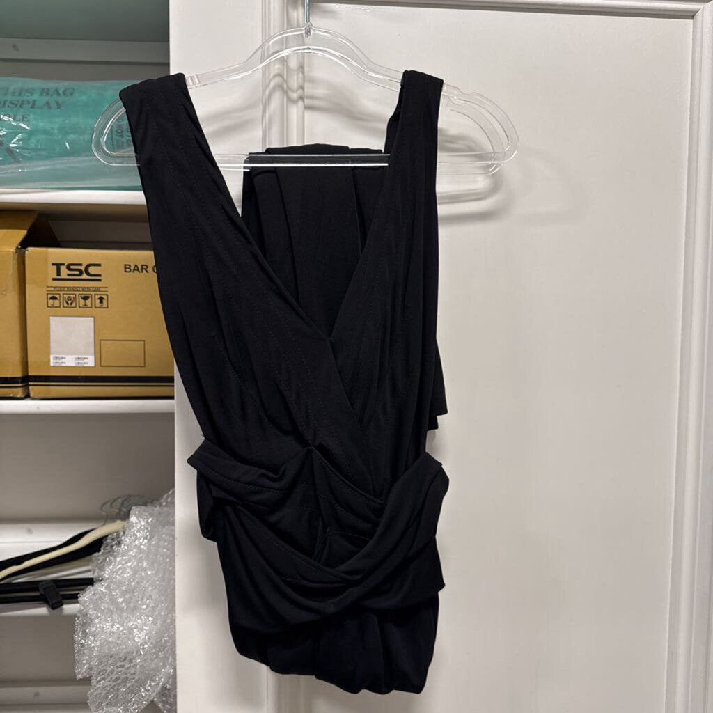 2007 Black Viscose Blend Bamboo Toggle Maxi Dress