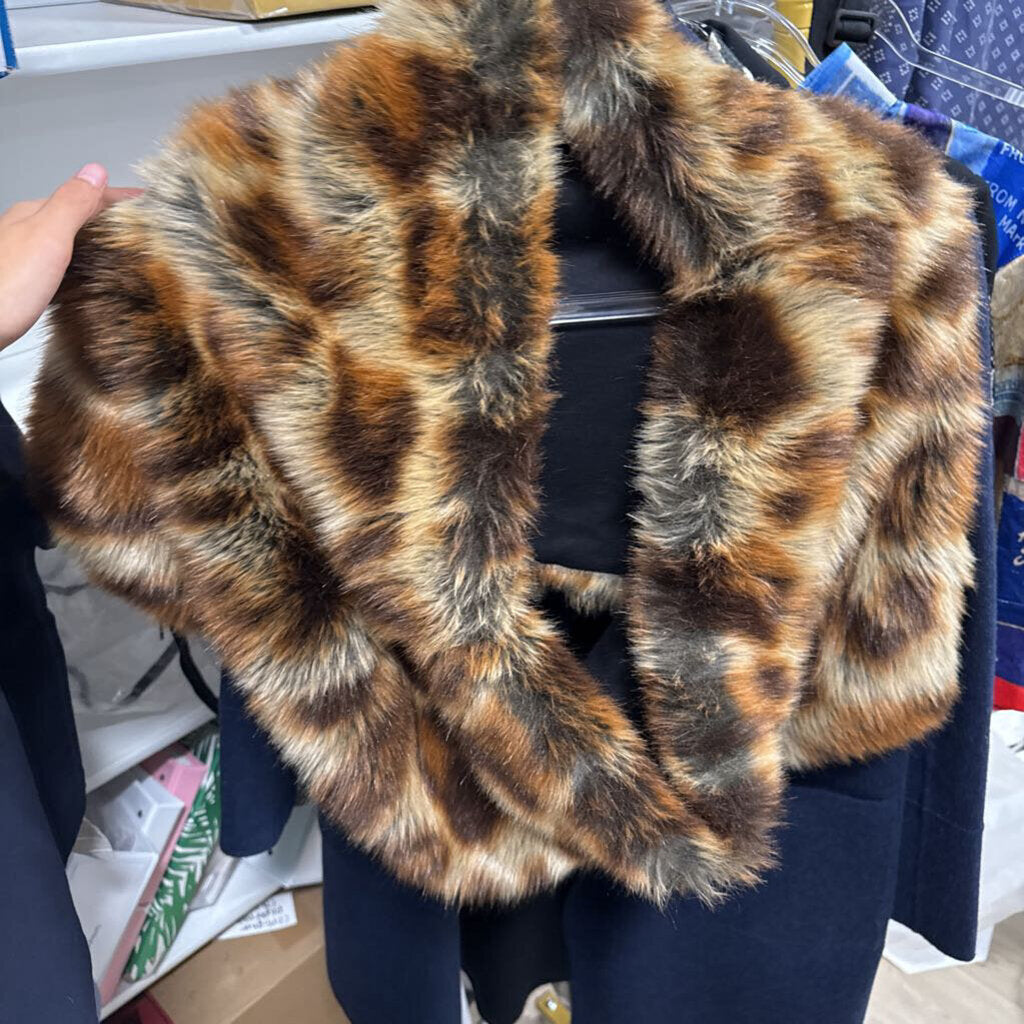 Animal Print Faux Fur Stole