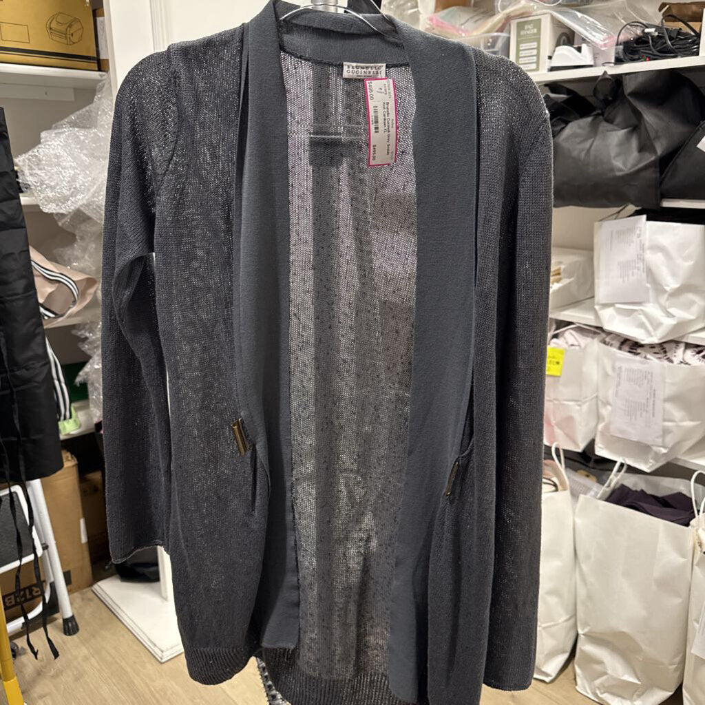 Grey Sequin Knit Cardigan
