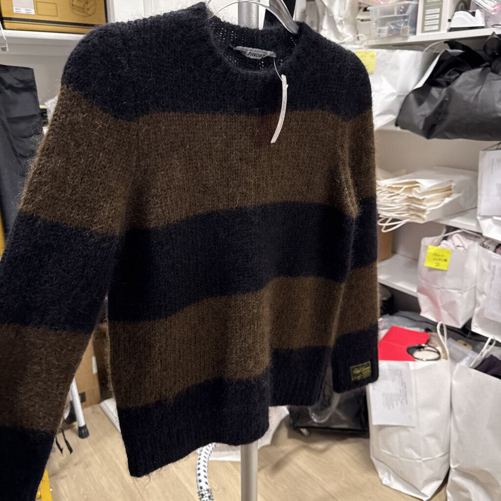 Brown/Black Mohair Striped Sweater (R.935)