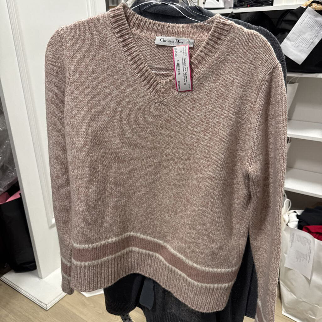 Pink Marled Wool/Cashmere Sweater