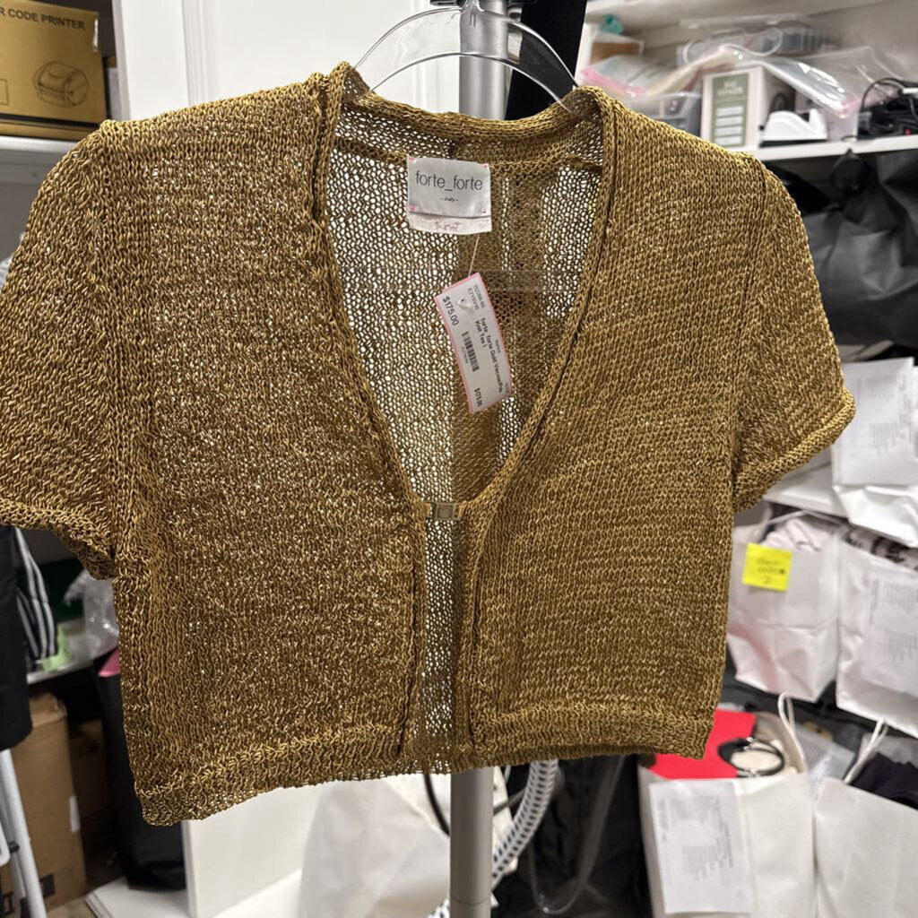 Gold Viscose/Poly Knit Tee