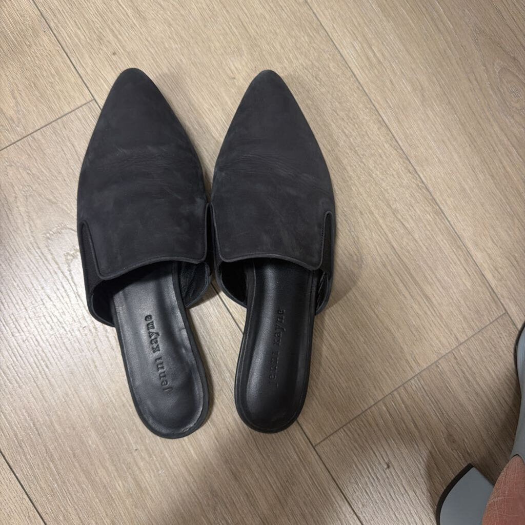 Black Suede Slides