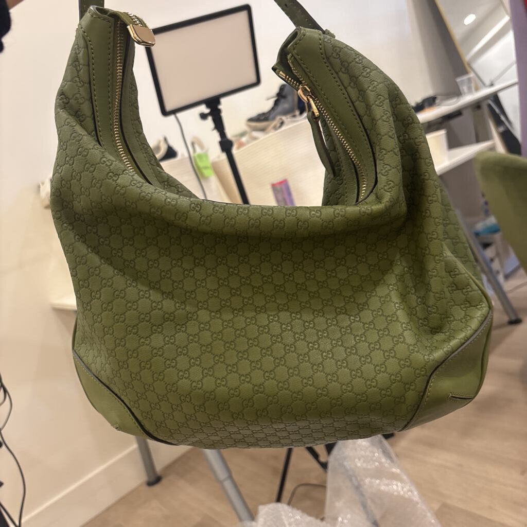 Green Leather Microguccisima Hobo