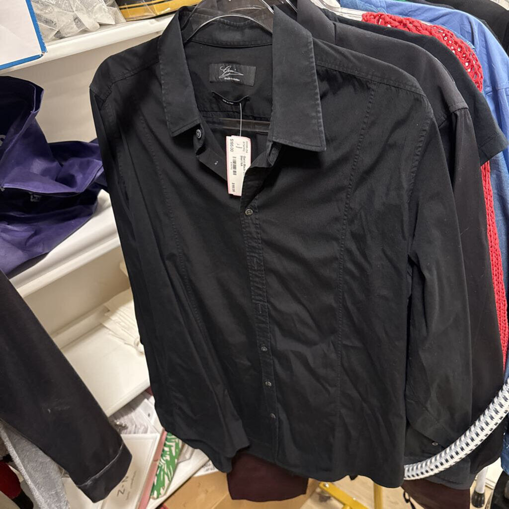 Black Cotton Button Up Shirt